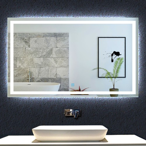 Large bathroom mirror with led - large,