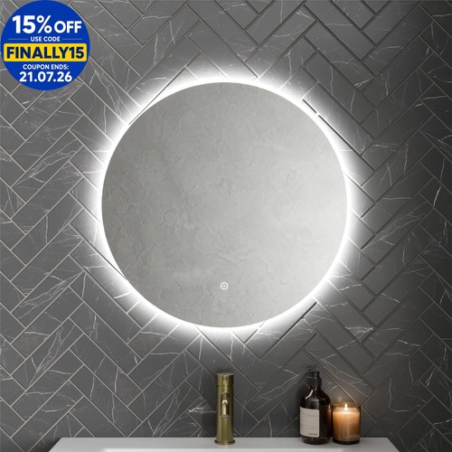 Round led mirror bathroom - mirror,